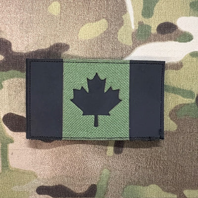 Canada Flag Black Reflective PVC Morale Patch