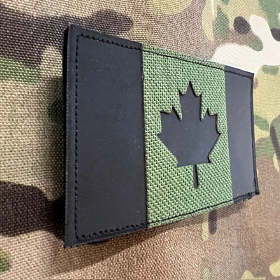 Canada Flag Black Reflective PVC Morale Patch