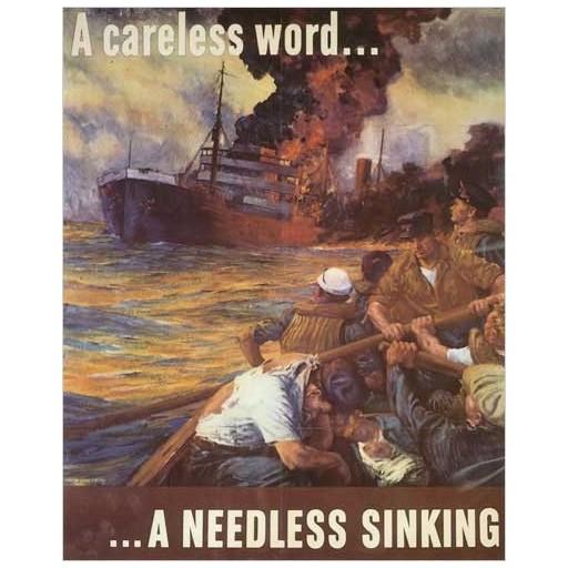 Poster - A Needless Sinking - 1942 - Giclee Print on Photo Paper