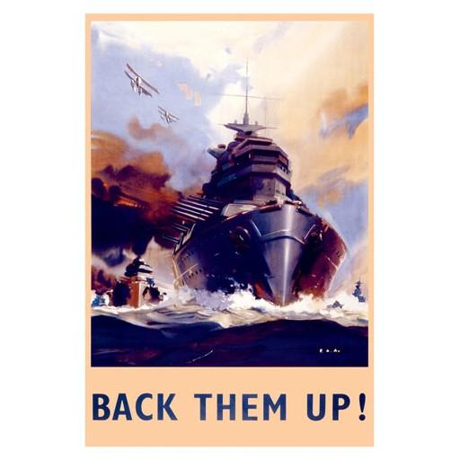 Poster - Back Them Up! - Floatplanes and Warships - Giclee Print on Photo Paper