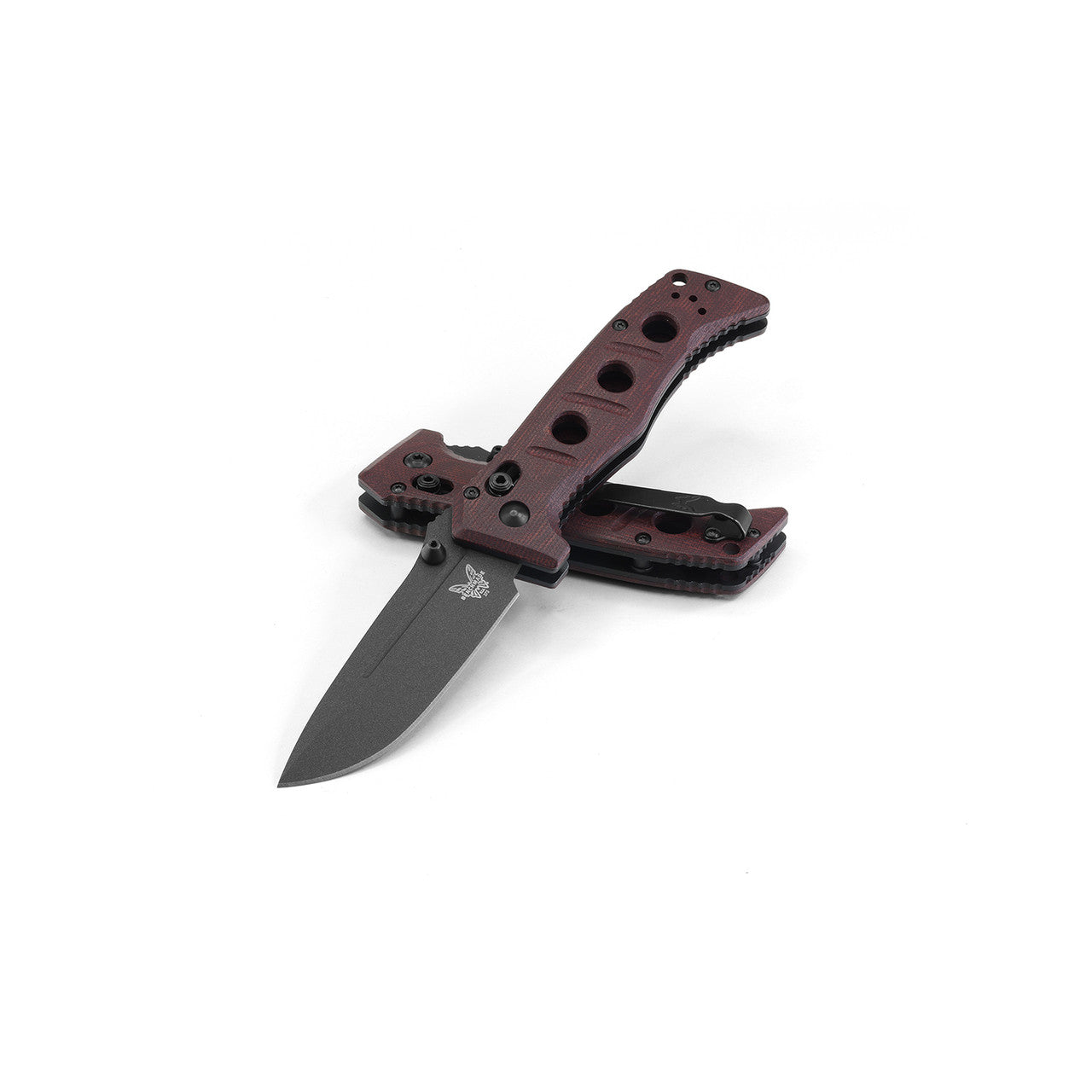 Mini Adamas AXIS Folding Knife Burgundy Micarta