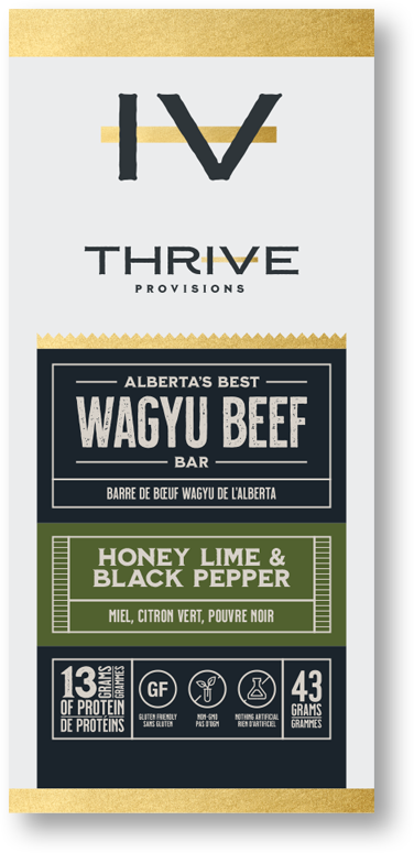 Thrive Provisions Wagyu Beef Bar Honey Lime & Black Pepper