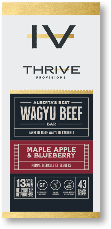 Thrive Provisions, Wagyu Beef Bar Maple Apple & Blueberry