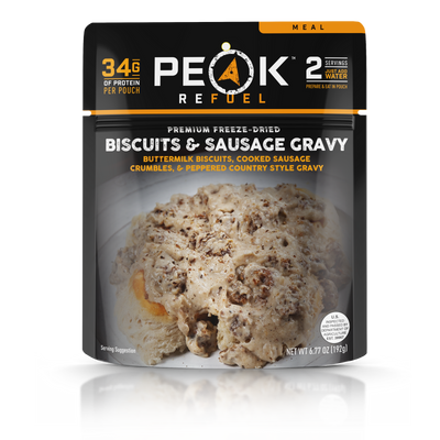 Peak Refuel,  Biscuits and Sausage Gravy Meal