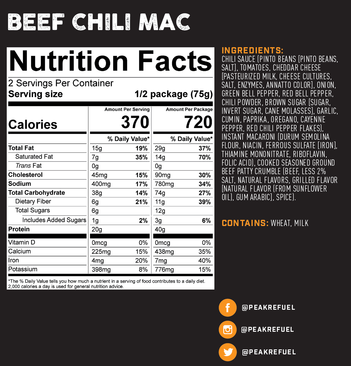 Peak Refuel,  Beef Chili Mac