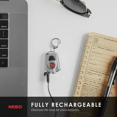 Nebo, MYCRO® 400  Lumen Rechargeable Pocket/Keychain Light -  Silver